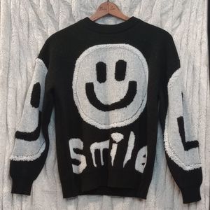 Smiley Face Wool Blend large Pullover Sweater 💕